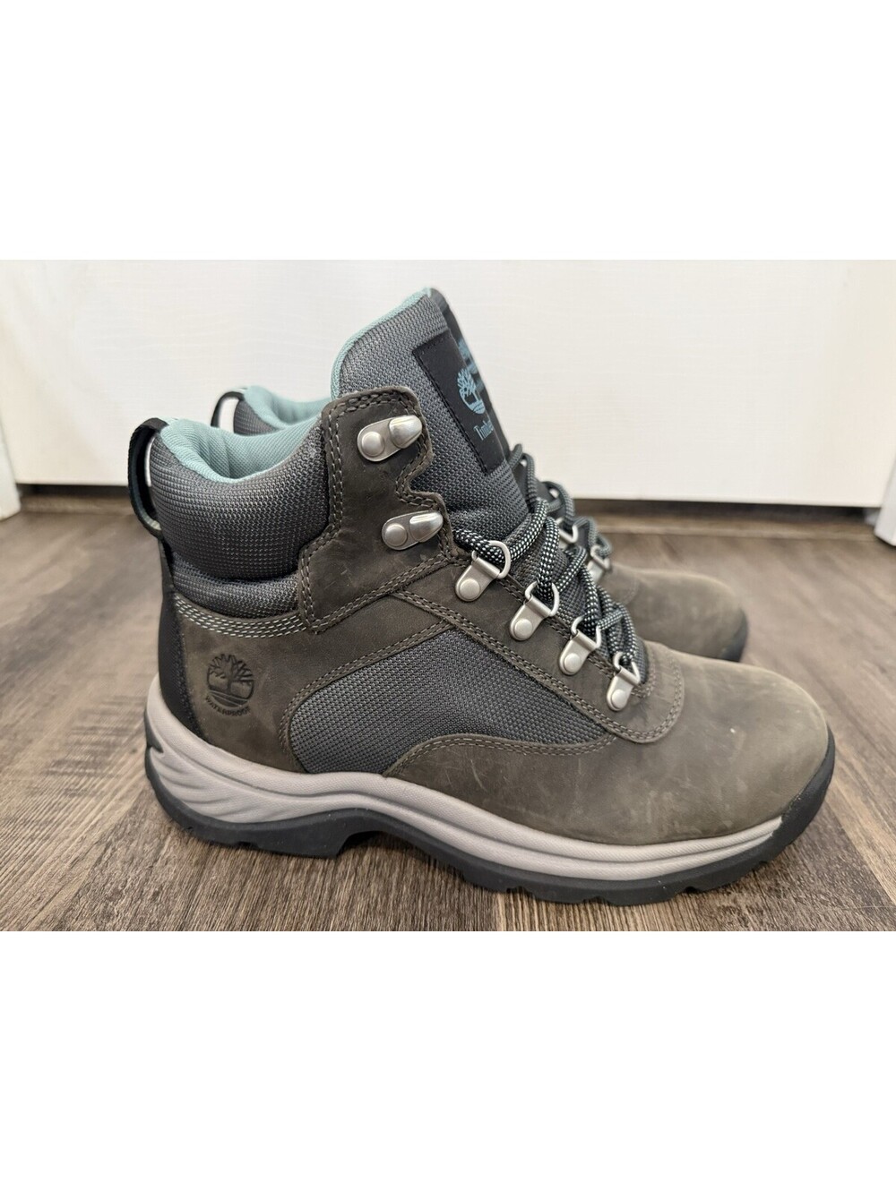 Timberland Women’s White Ledge Waterproof Mid HK Medium Grey Sz 9 NWOB